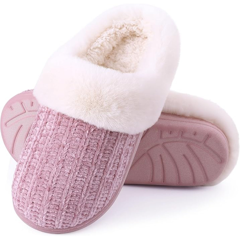 Memory Foam And Plush Lining Knitted House Slippers-My Soft Slipper