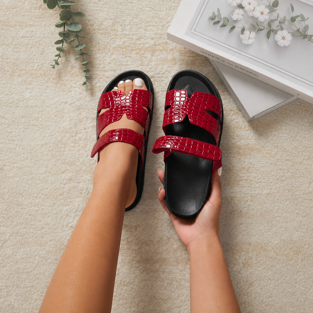 Casual Double Strap Flat Sandals For Summer