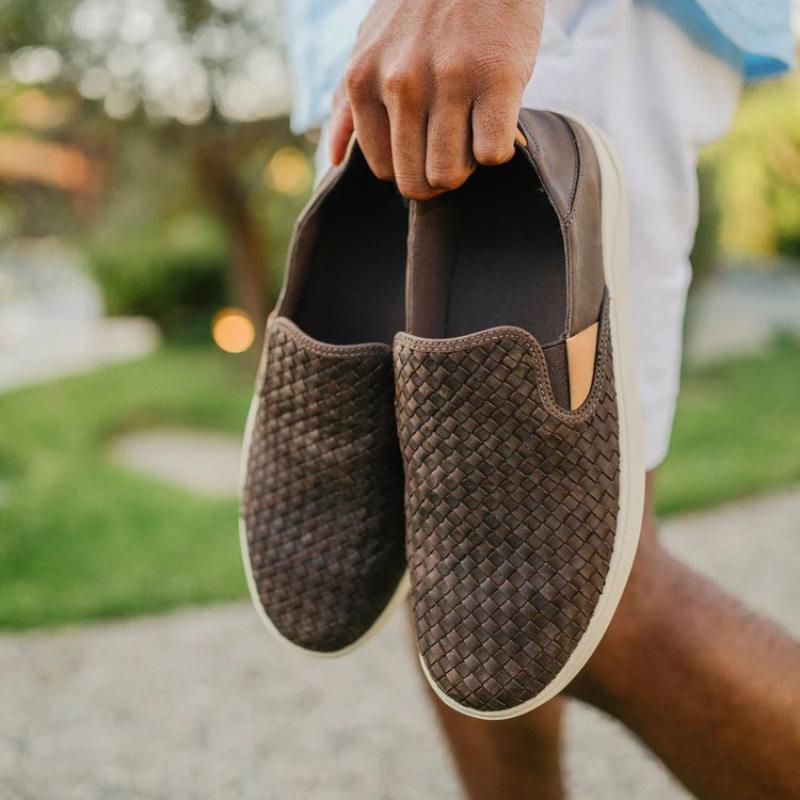 Comfortable Leather Slip On Fashion Sneakers
