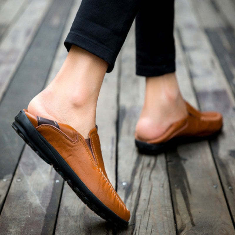 Fashion Casual Leather Loafers Shoes-My Soft Slipper