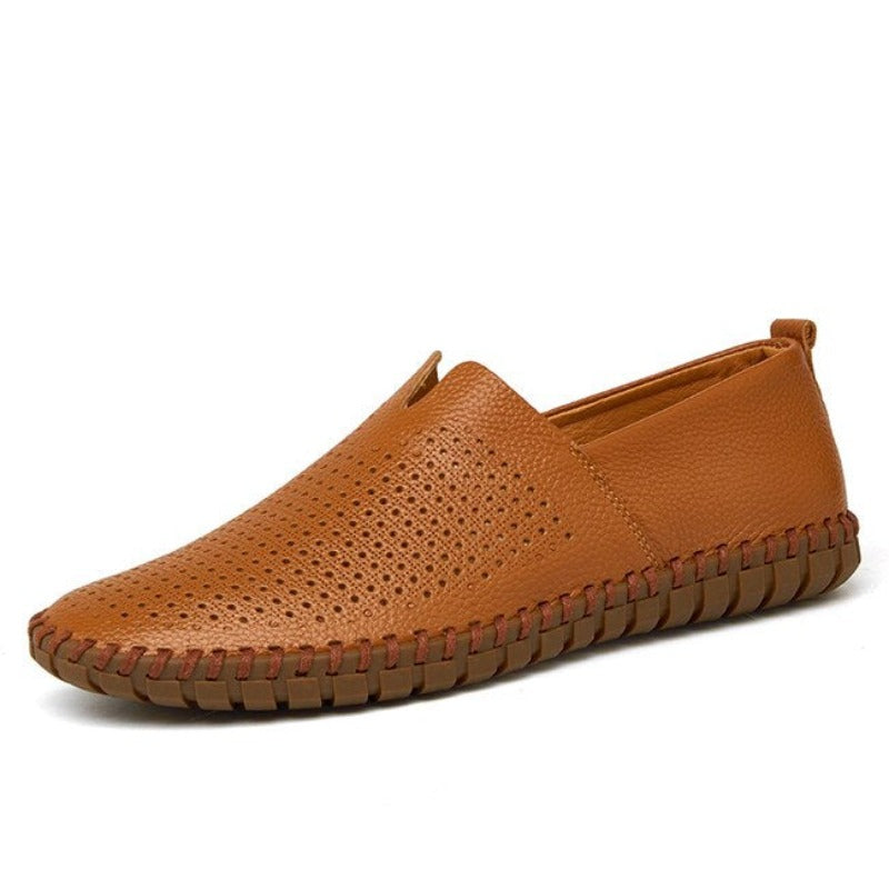 Genuine Fashion Leather Men's Loafers-My Soft Slipper