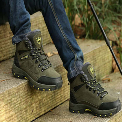 Men's Warm Fur Lace Up Ankle Boots-My Soft Slipper