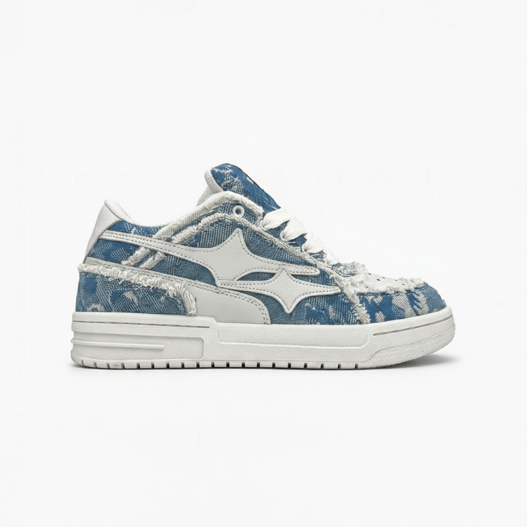Street Style Chunky Denim Sneakers For Women