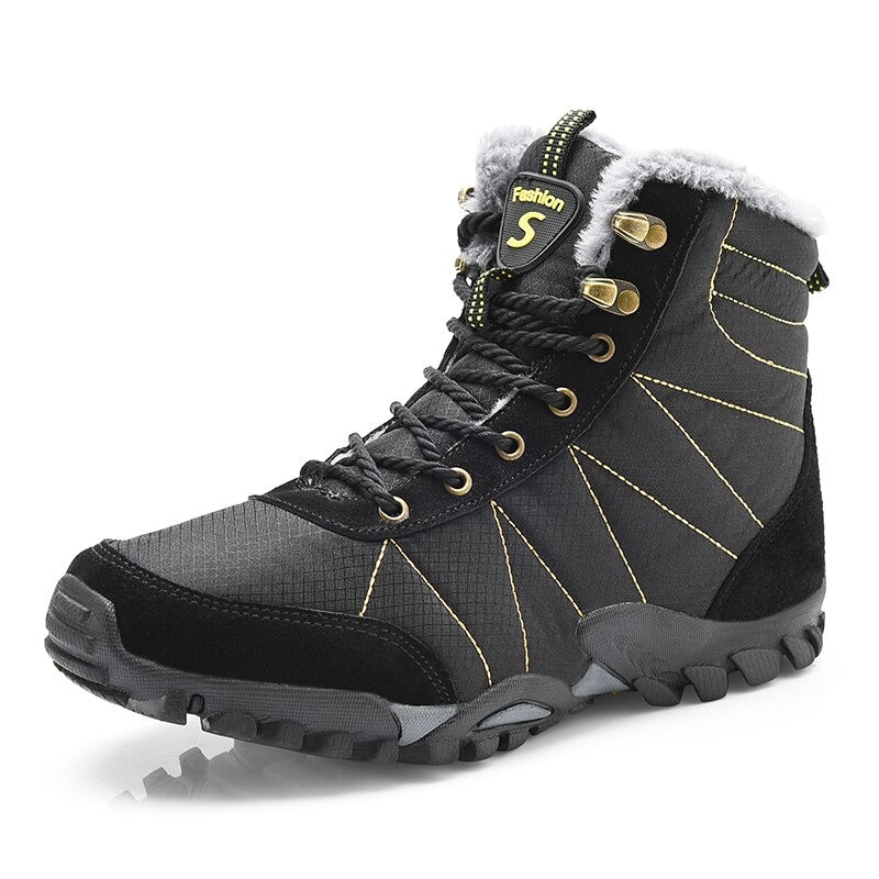 Men's Warm Plush Waterproof Ankle Boots-My Soft Slipper