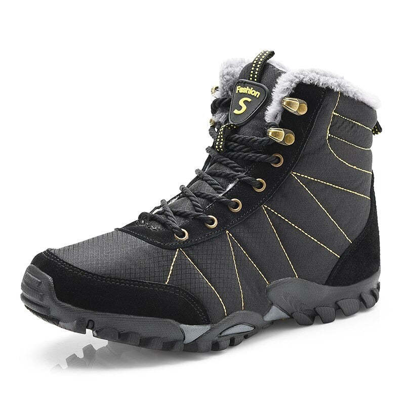 Men's Warm Plush Waterproof Ankle Boots-My Soft Slipper