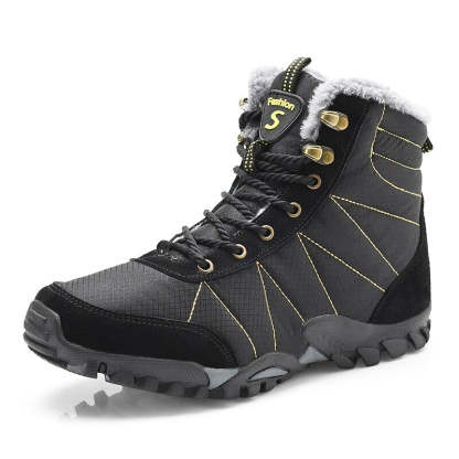 Men's Warm Plush Waterproof Ankle Boots-My Soft Slipper