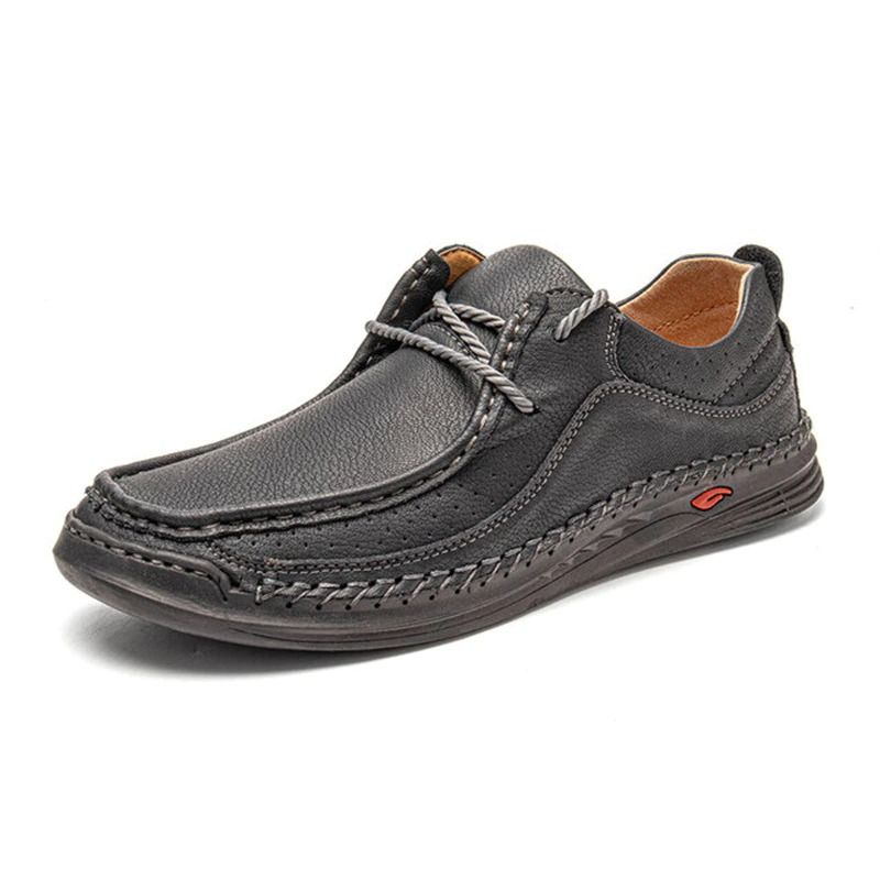 Handmade Men's Leather Casual Sneakers-My Soft Slipper