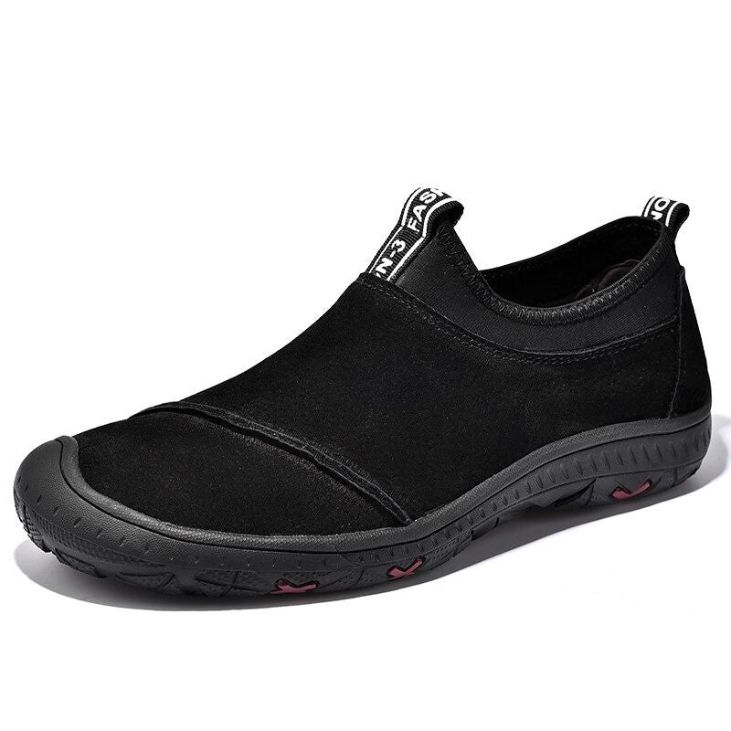Genuine Leather Men's Slip-On Sneakers-My Soft Slipper