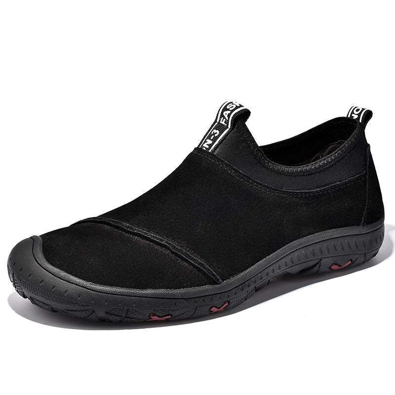 Genuine Leather Men's Slip-On Sneakers-My Soft Slipper