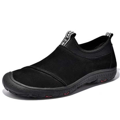 Genuine Leather Men's Slip-On Sneakers-My Soft Slipper