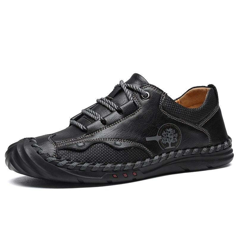 Men's Handmade Non-Slip Leather Shoes-My Soft Slipper