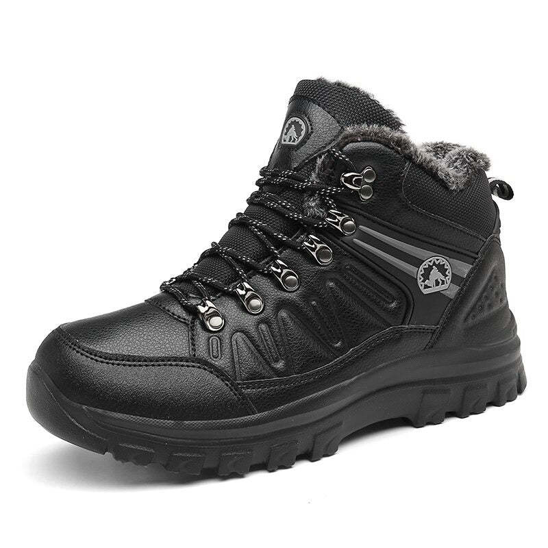 Men's Warm Lace Up Non-Slip Ankle Boots-My Soft Slipper