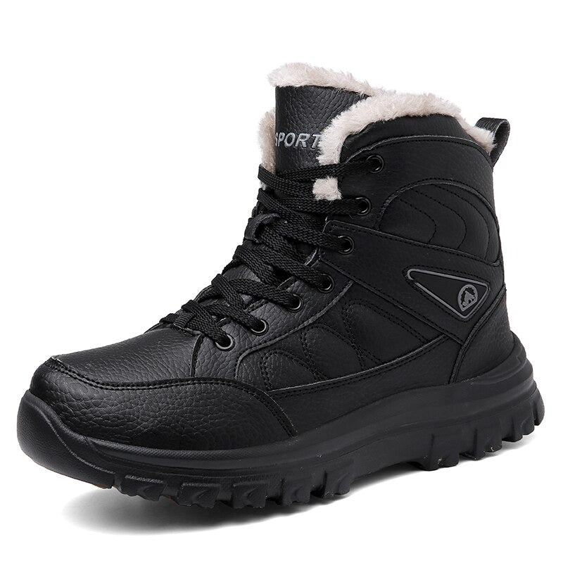 Men's Warm Lace Up Non-Slip Ankle Boots-My Soft Slipper