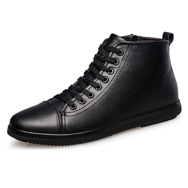 Men's Warm Lace-Up Ankle Boots-My Soft Slipper