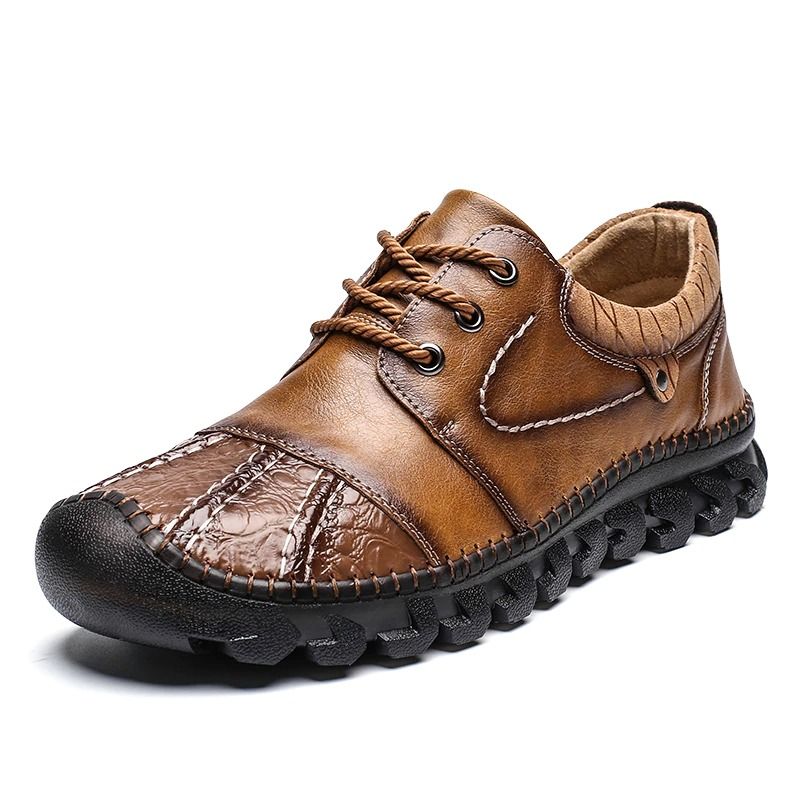 Men's Casual Split Leather Shoes-My Soft Slipper
