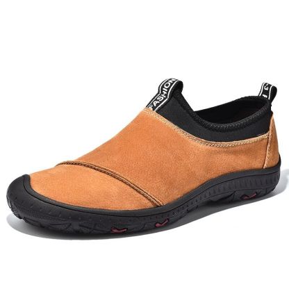 Genuine Leather Men's Slip-On Sneakers-My Soft Slipper