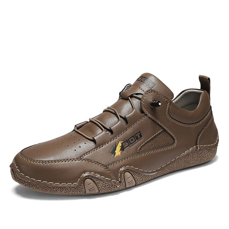 Men's Casual Lace-Up Leather Sneakers-My Soft Slipper