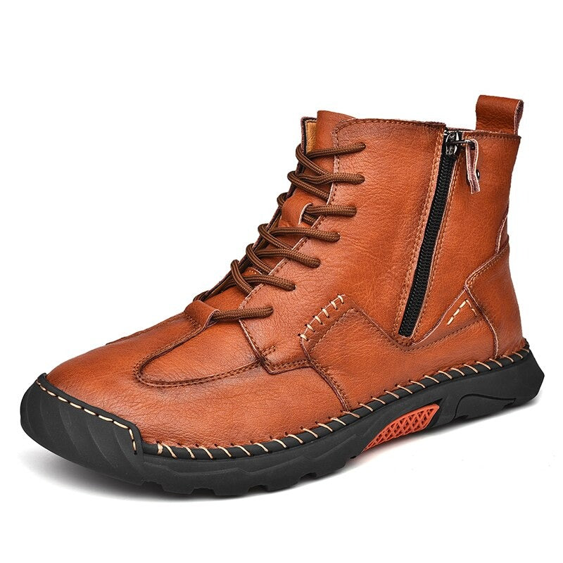 Men's Outdoor Motorcycle Ankle Boots-My Soft Slipper