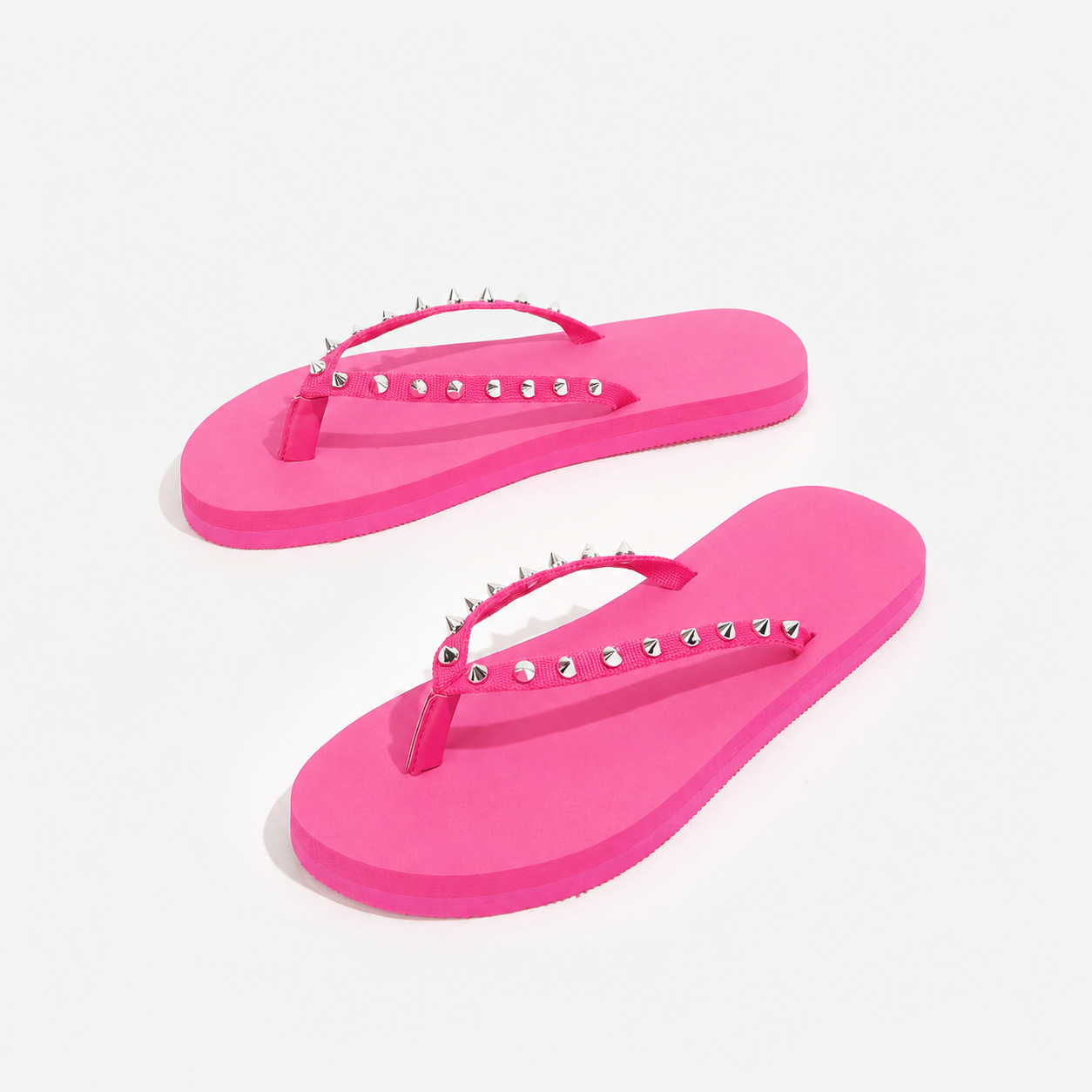 Casual Summer Spiked Decor Flip Flops For Women