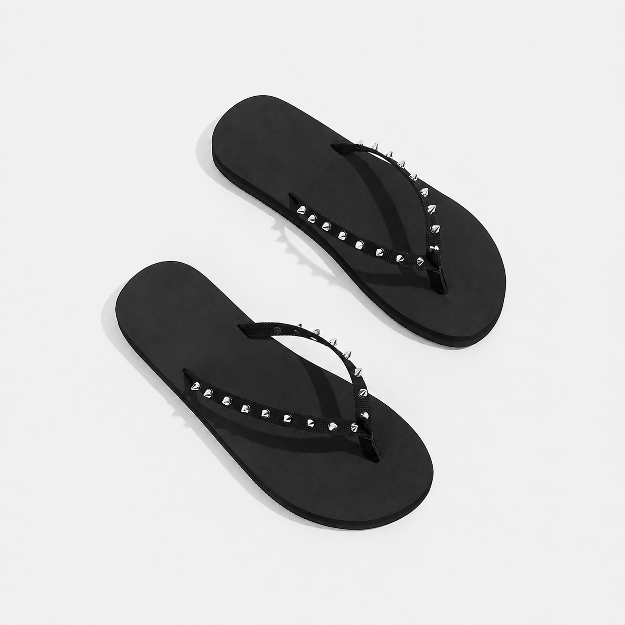 Casual Summer Spiked Decor Flip Flops For Women