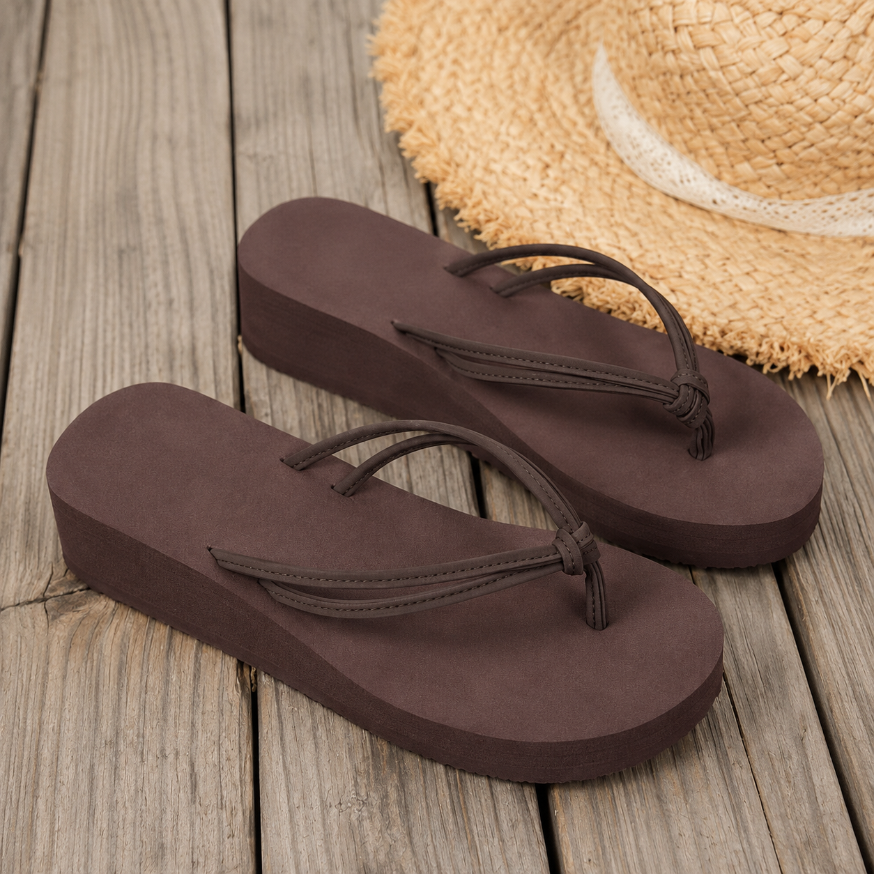 Outdoor Wedge Thong Sandals for Summer Wear