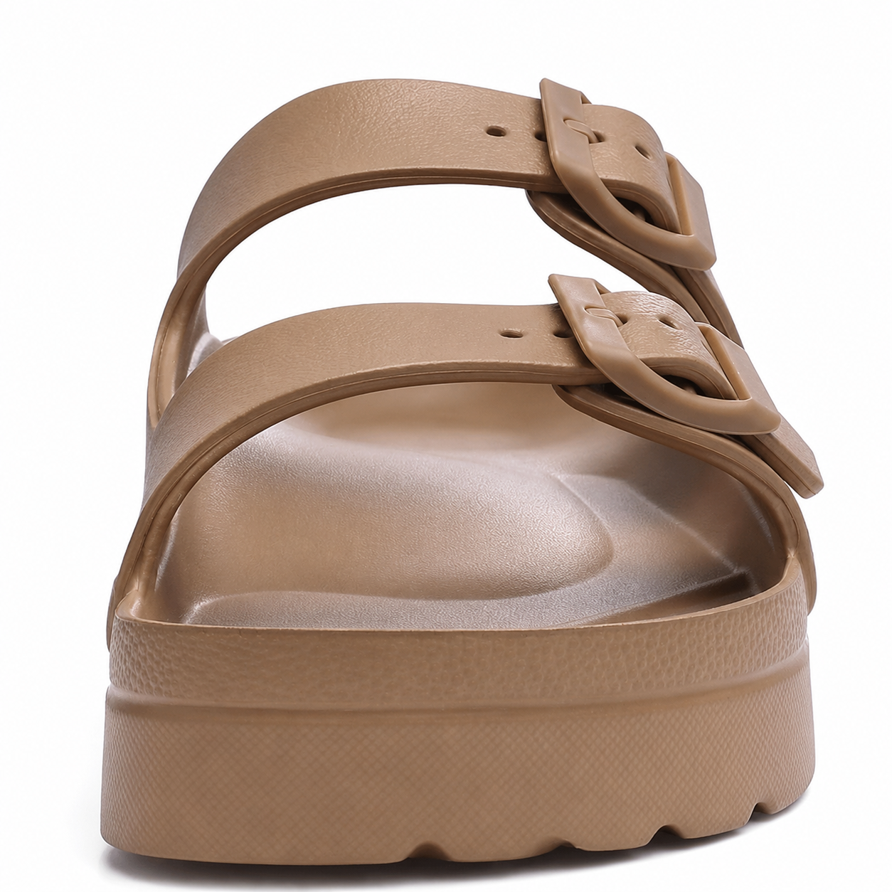 Lightweight Platform Slip On Sandals With Double Buckle Design For Women