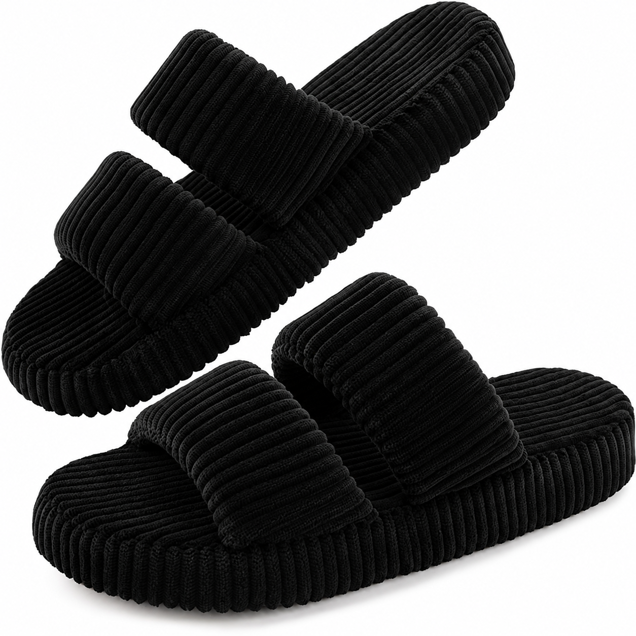 Memory Foam Dual Strap Lightweight Slide Sandals For Women