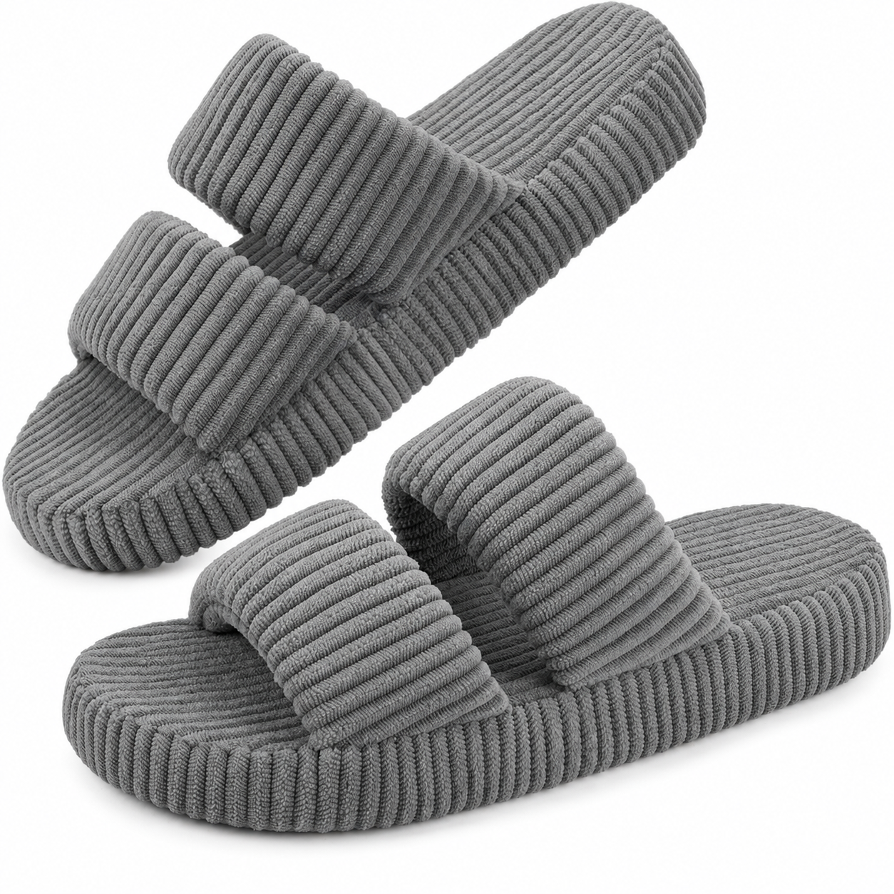 Memory Foam Dual Strap Lightweight Slide Sandals For Women