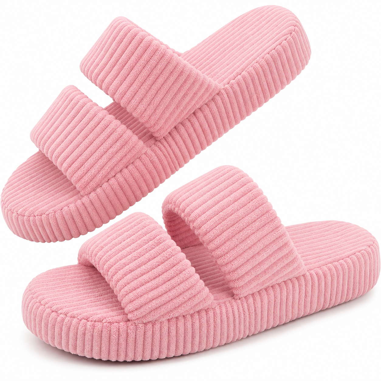 Memory Foam Dual Strap Lightweight Slide Sandals For Women