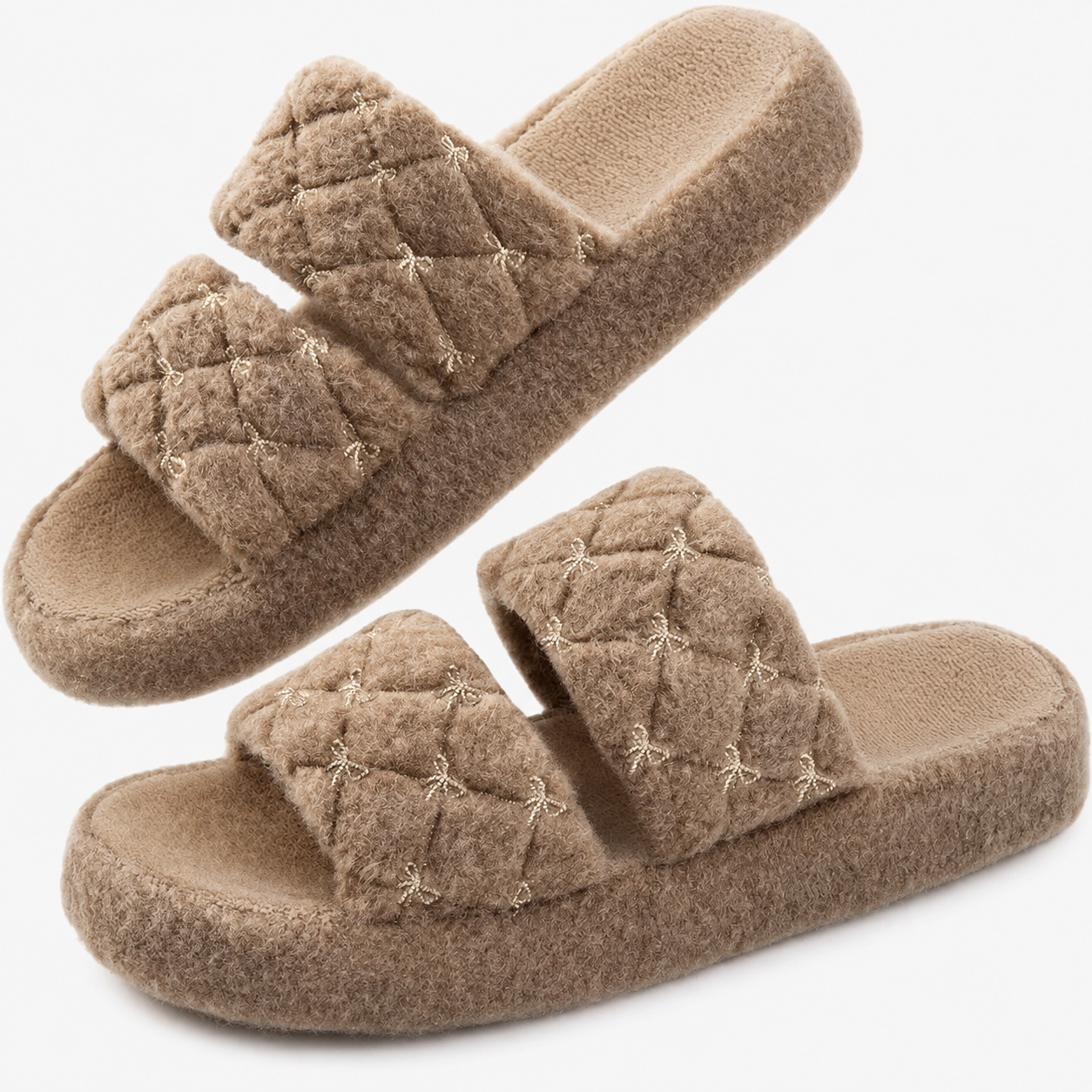 Memory Foam Dual Strap Lightweight Slide Sandals For Women