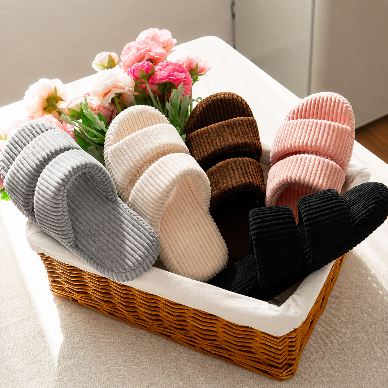 Memory Foam Dual Strap Lightweight Slide Sandals For Women