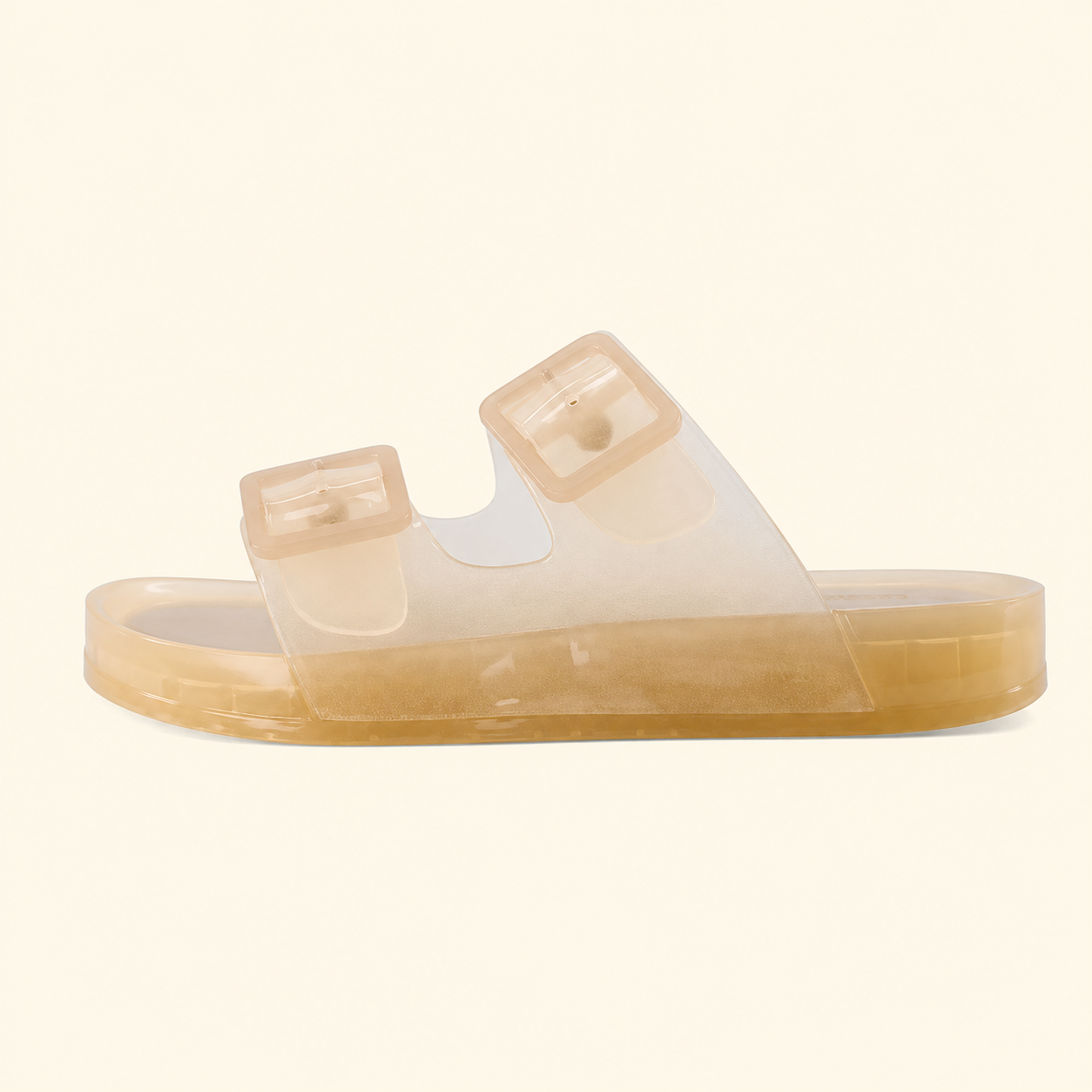 Adjustable Double Buckle Slide Slip On Sandals For Women