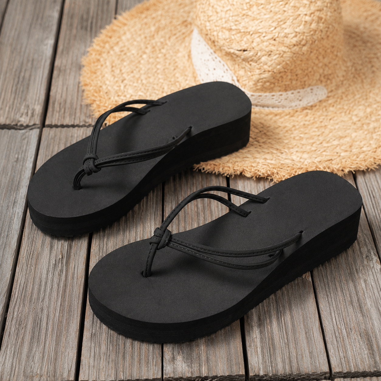 Outdoor Wedge Thong Sandals for Summer Wear