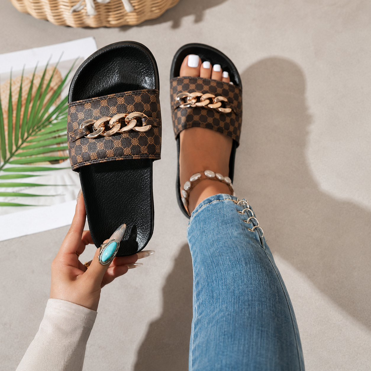 Versatile Buckled And Strap Comfy Slippers For Women