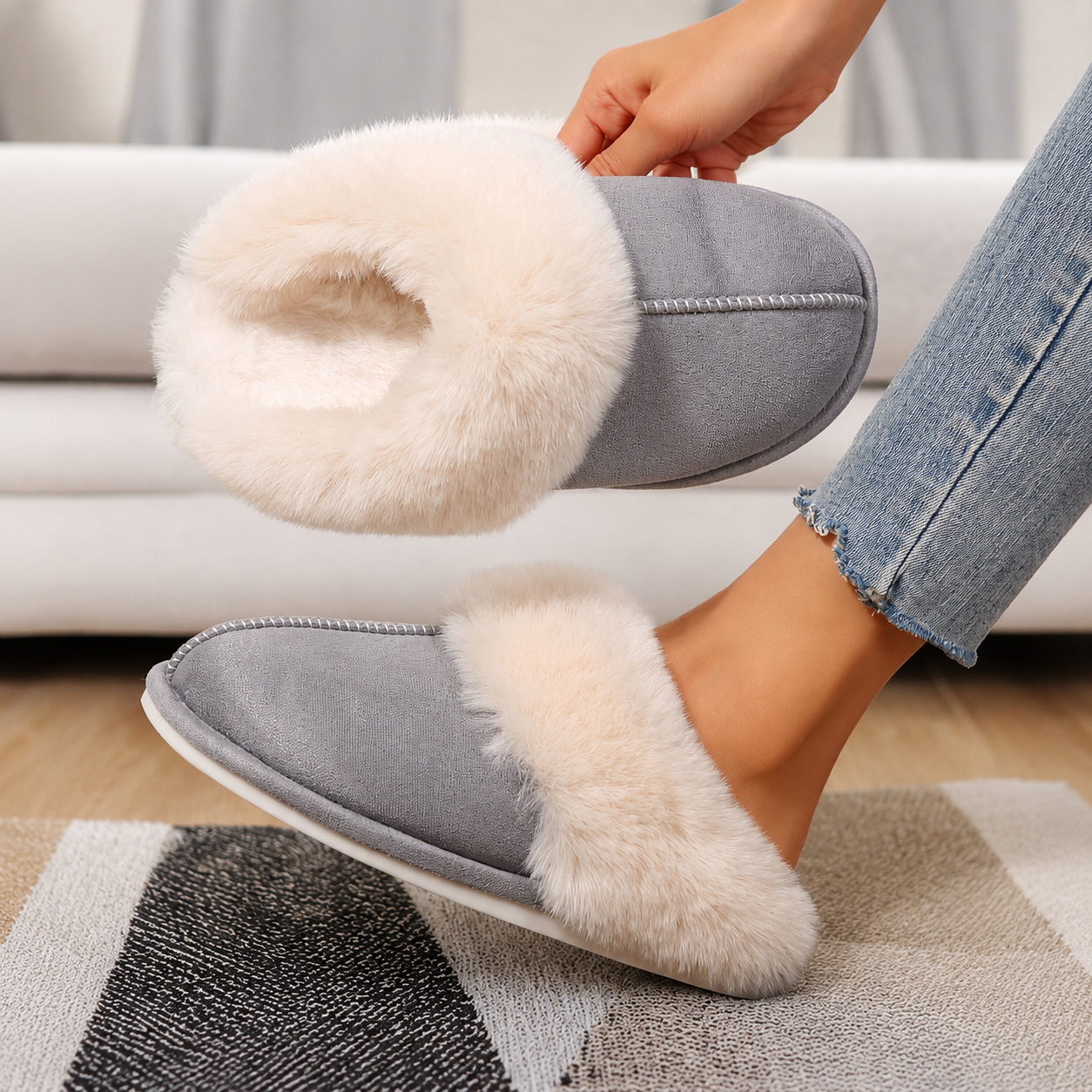 Casual Cozy Slip On Moccasin Slippers For Women