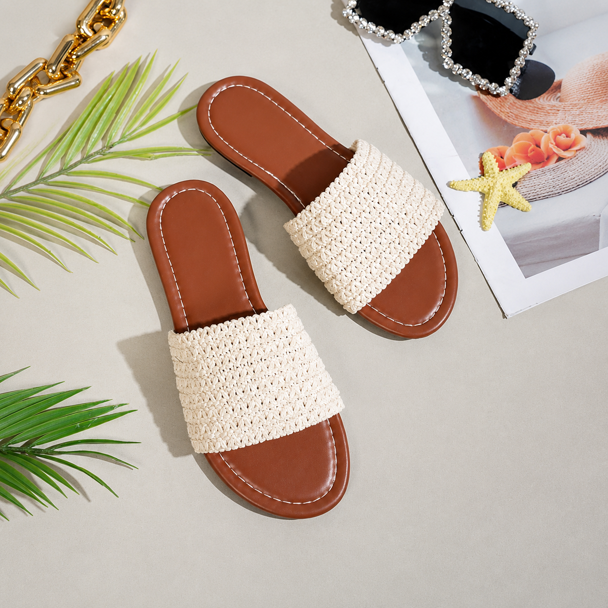 Vintage Style Casual Flat Strap Sandals For Summer