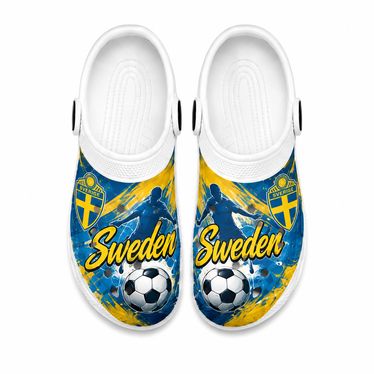 World Cup 2026 Sweden Football Fan Printed Clogs