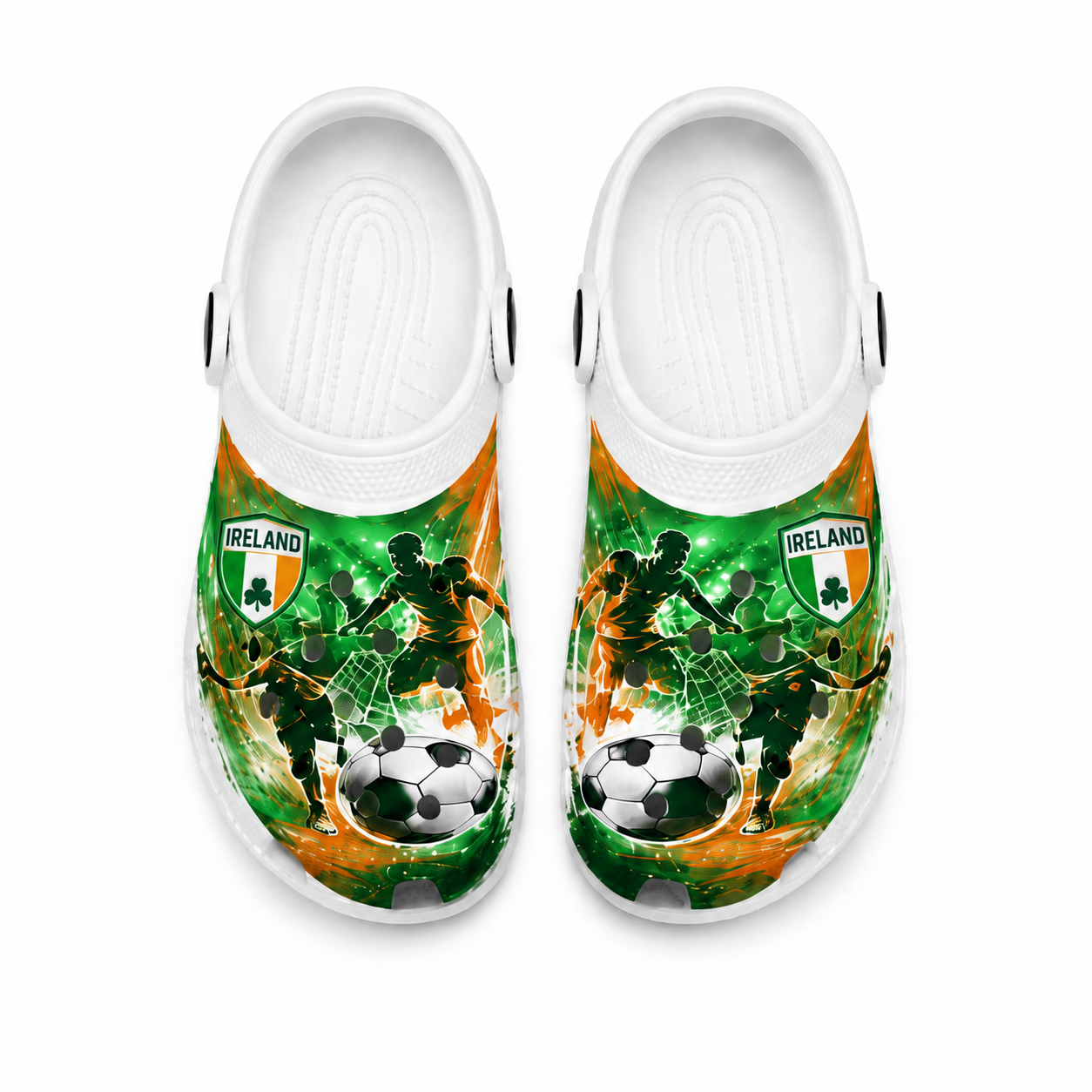 World Cup 2026 Ireland Football Fan Printed Clogs