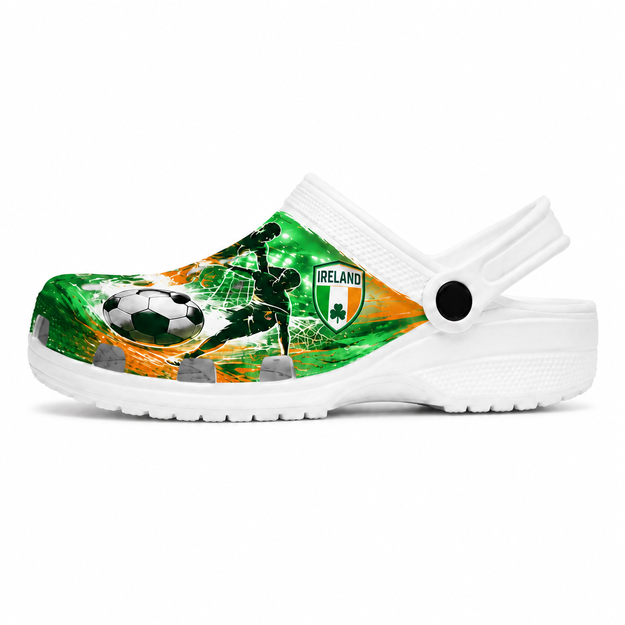 World Cup 2026 Ireland Football Fan Printed Clogs