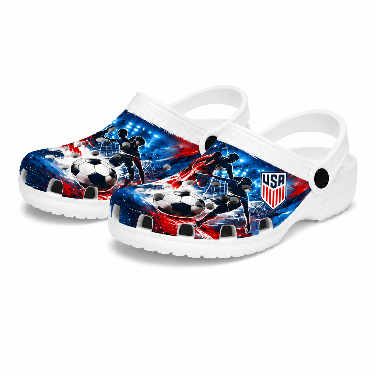 World Cup 2026 United States Football Fan Printed Clogs