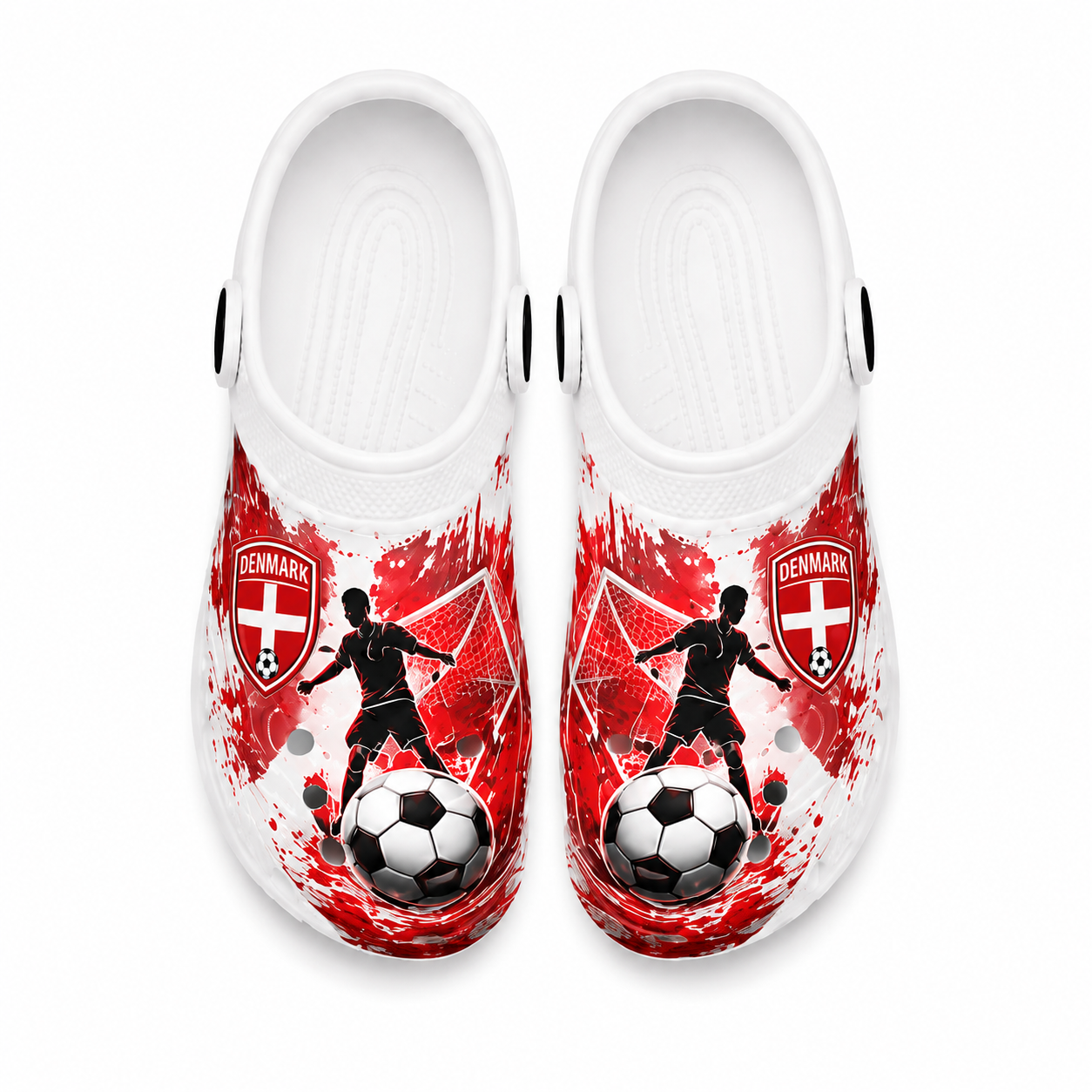 World Cup 2026 Denmark Football Fan Printed Clogs