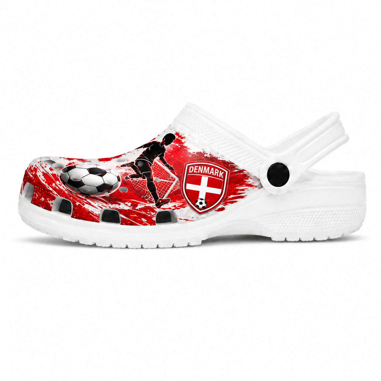 World Cup 2026 Denmark Football Fan Printed Clogs
