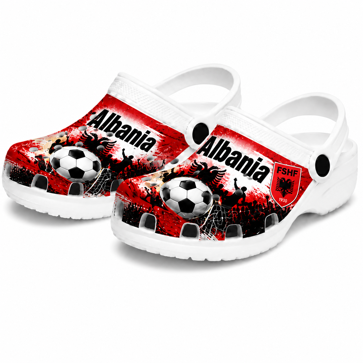 World Cup 2026 Albania Football Fan Printed Clogs