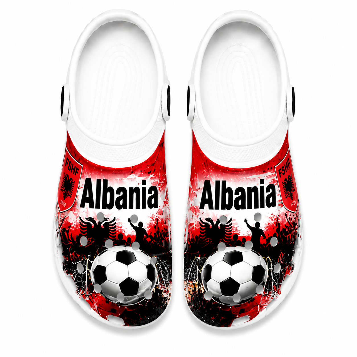 World Cup 2026 Albania Football Fan Printed Clogs