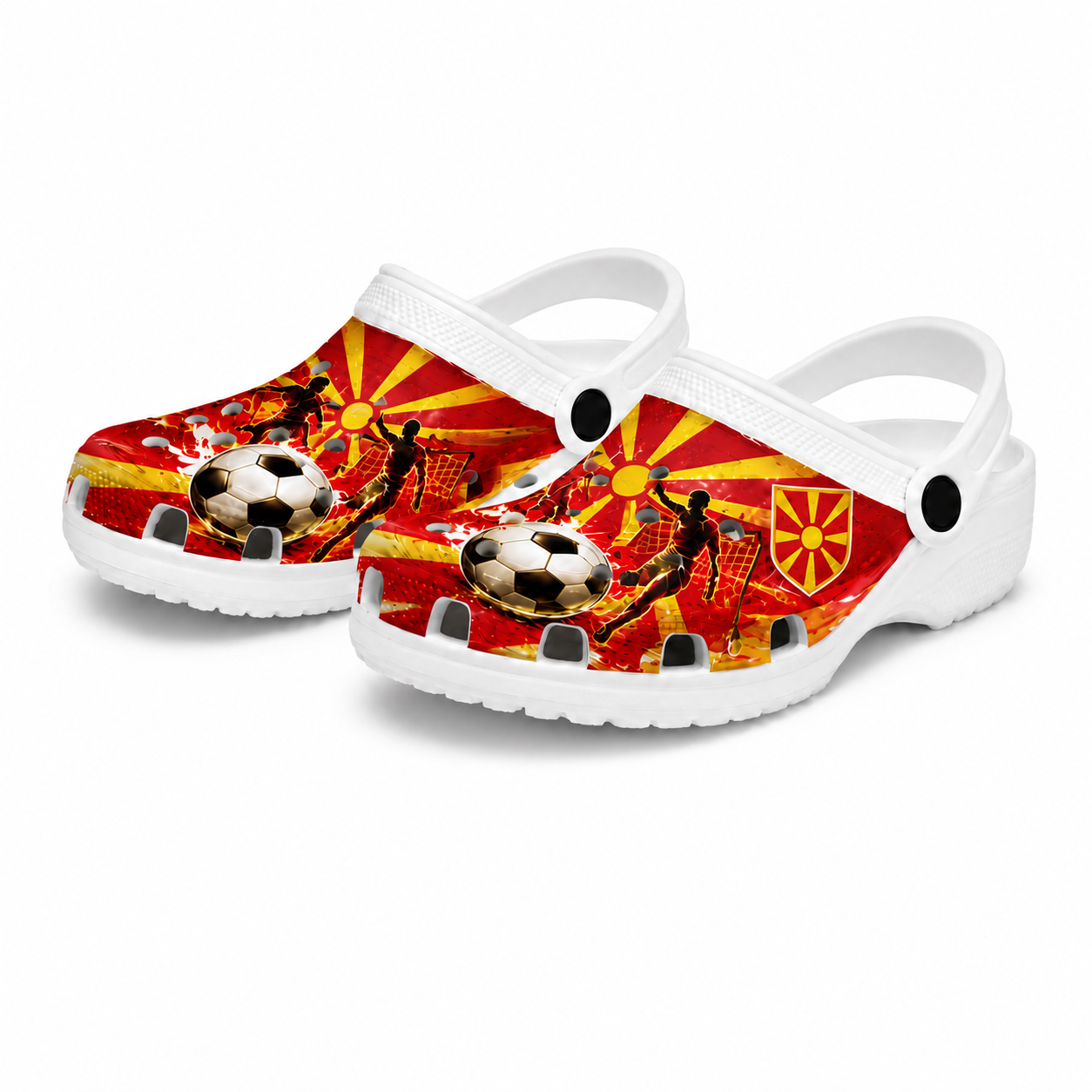 World Cup 2026 North Macedonia Football Fan Printed Clogs