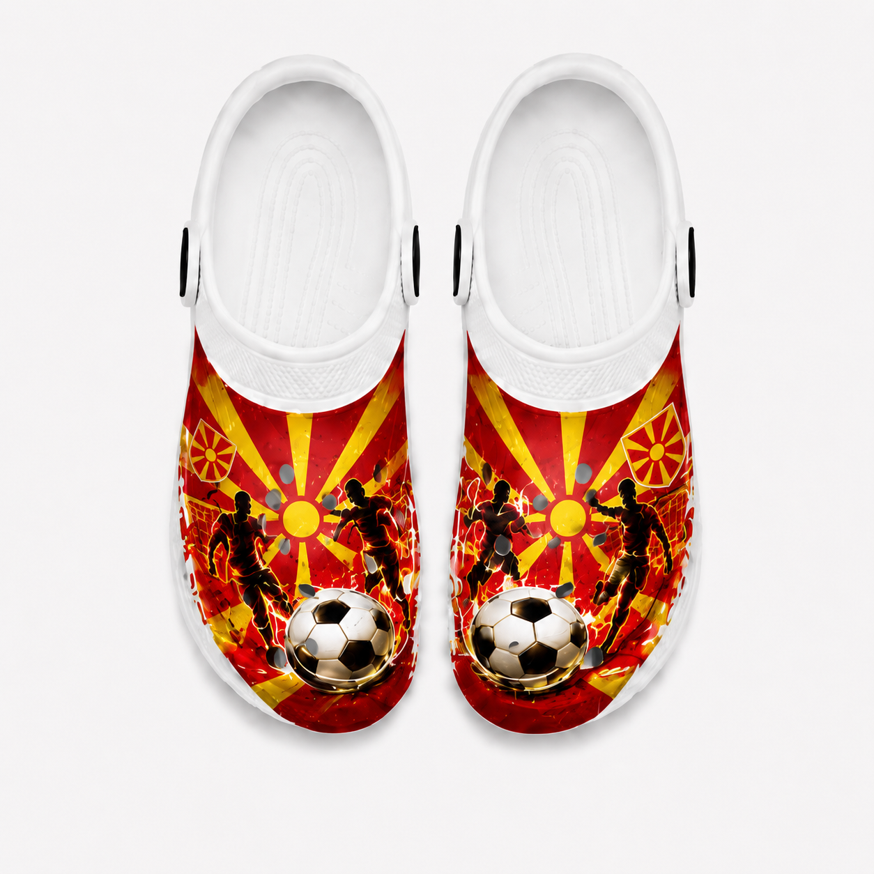 World Cup 2026 North Macedonia Football Fan Printed Clogs