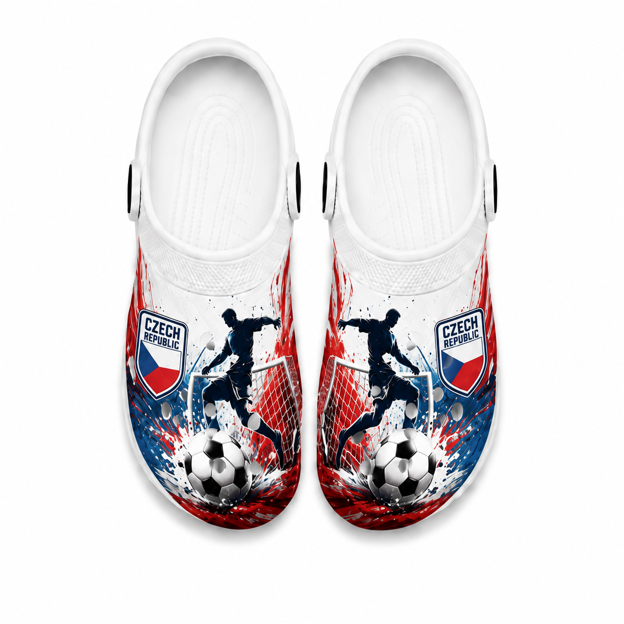 World Cup 2026 Czech Republic Football Fan Printed Clogs