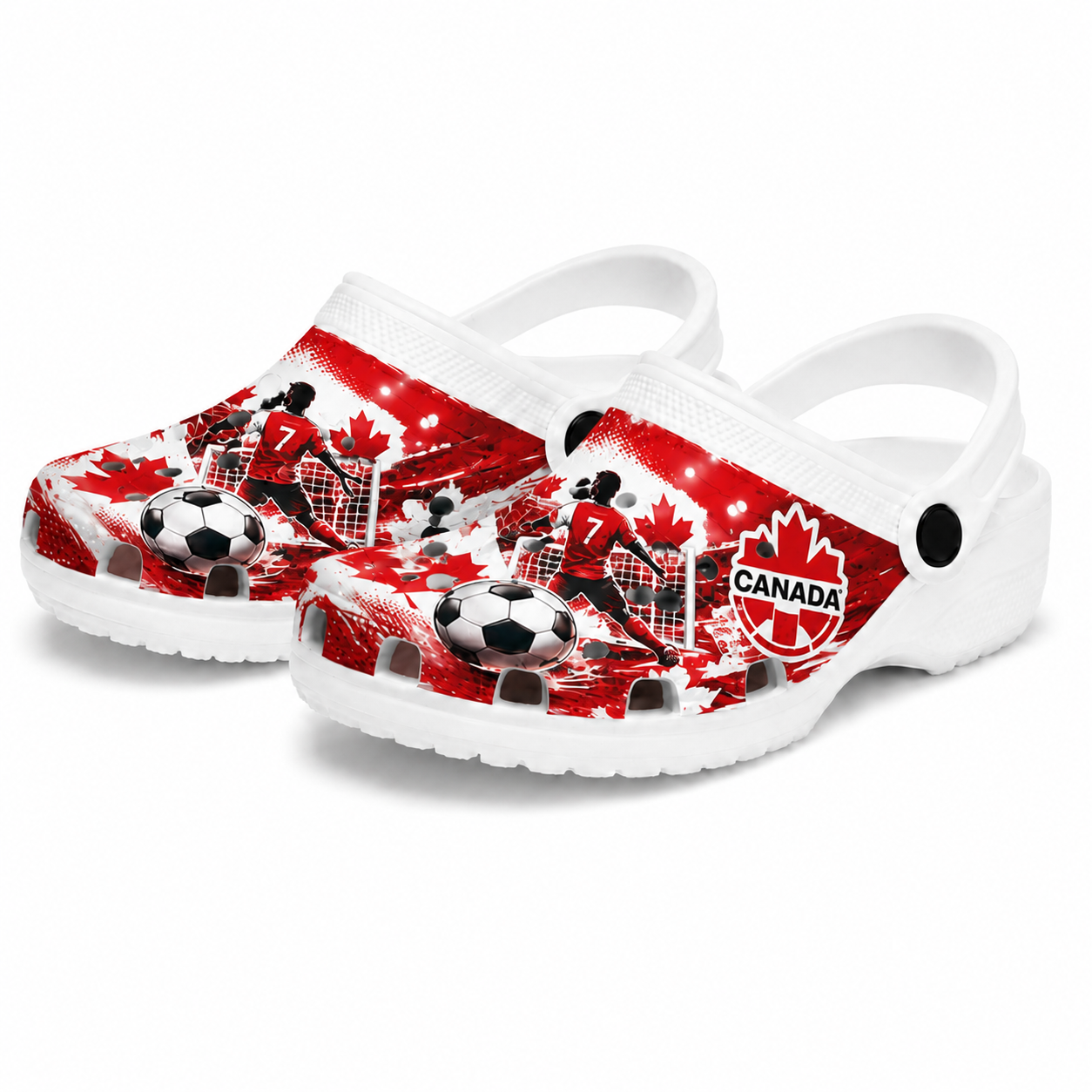 World Cup 2026 Canada Football Fan Printed Clogs