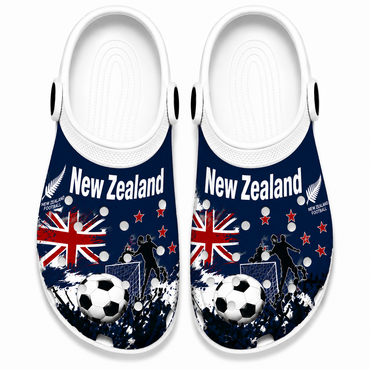 World Cup 2026 Zealand Football Fan Printed Clogs
