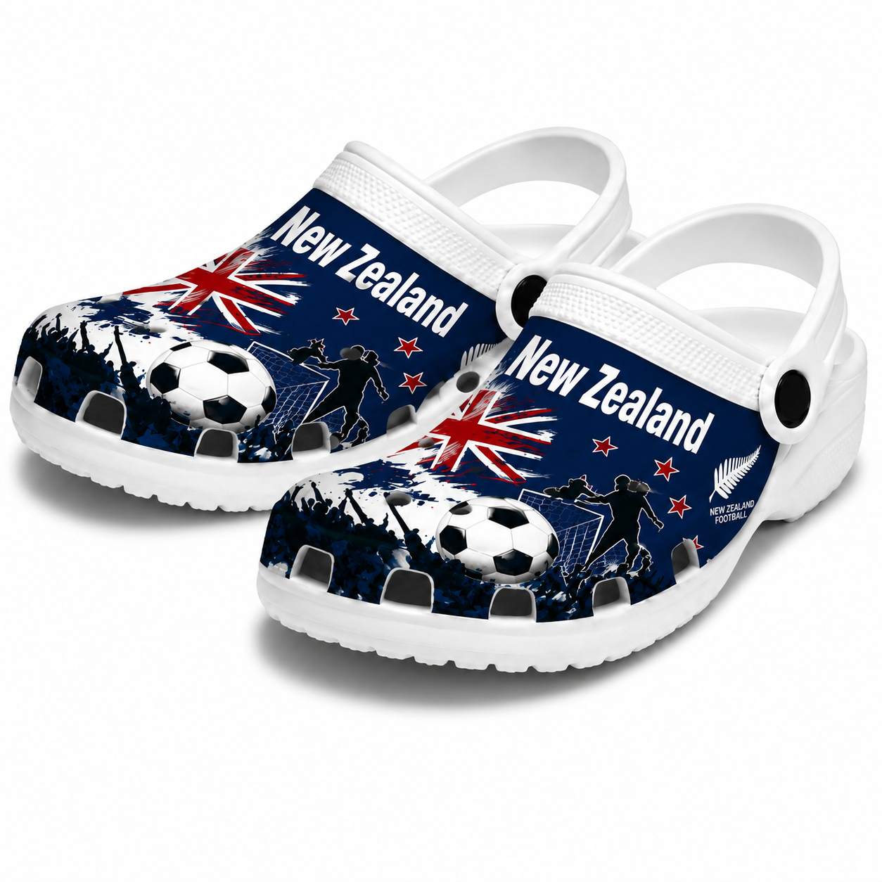 World Cup 2026 Zealand Football Fan Printed Clogs
